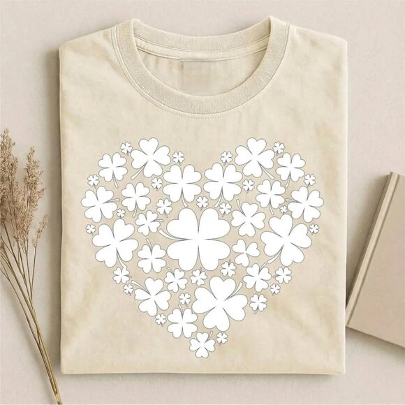 Tops - St Patricks Day Lucky Heart Shirt, Graphic St Patricks Day Tee